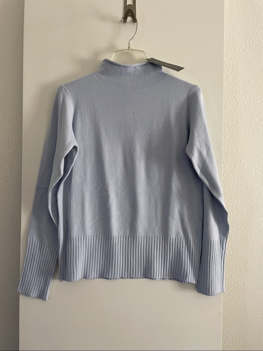 French Connection Funnel Neck Mock Turtleneck Sweater Lt. Sky Blue NWT